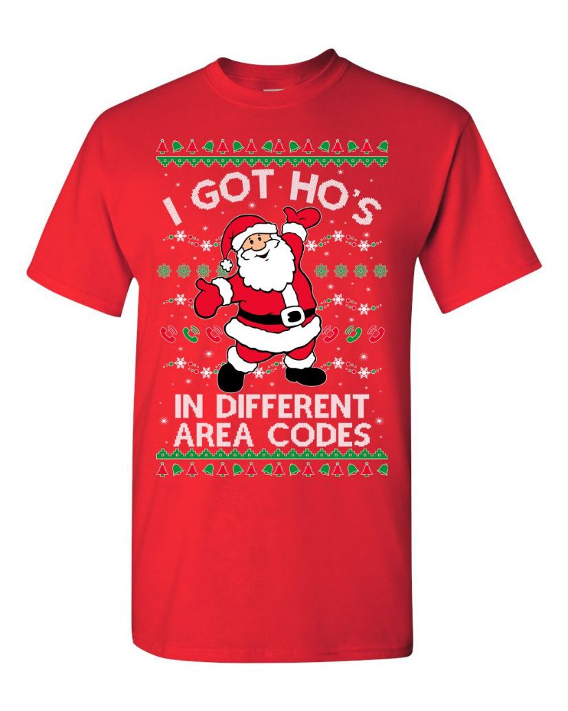 Santa Claus I Got Ho's In Different Area Codes Ugly Christmas Sweater