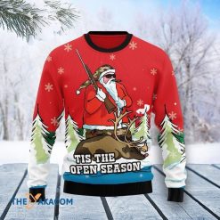 Santa Hunting Tis The Open Season Awesome Christmas 3D Sweater