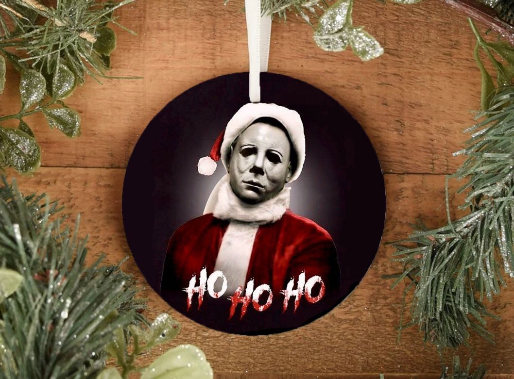Santa Michael Myers Movie Killer Characters Christmas Ceramic Ornament