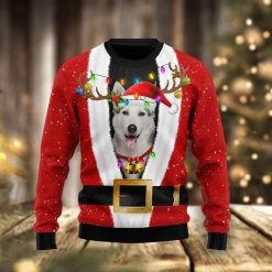 Siberian Husky Santa Claus So Adorable Awesome Christmas 3D Sweater