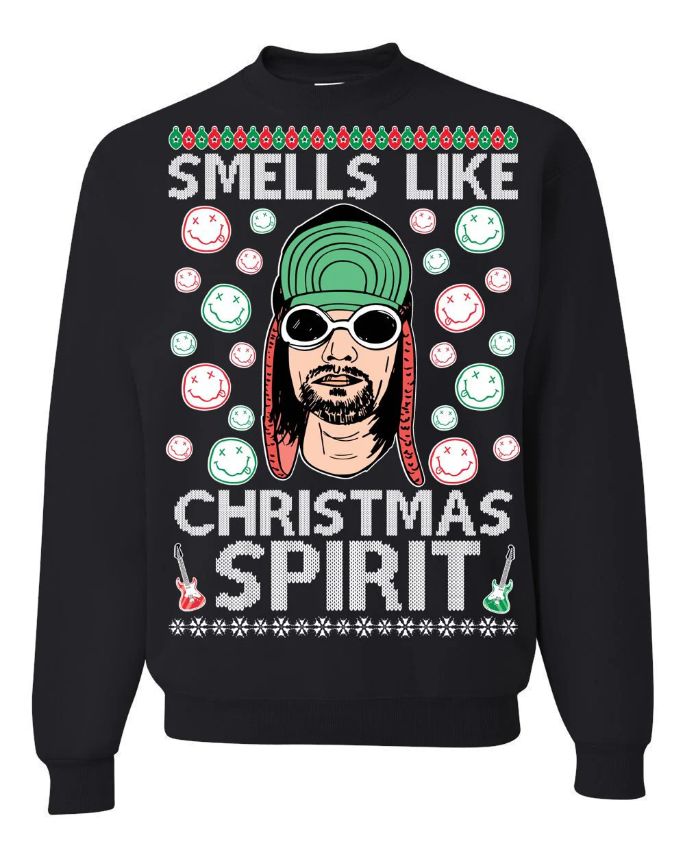 Smells Like Christmas Spirit Nirvana Kurt Cobain Christmas Sweater