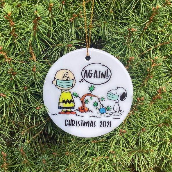 Snoopy And Charlie Brown The Peanuts Again Christmas Ceramic Ornament