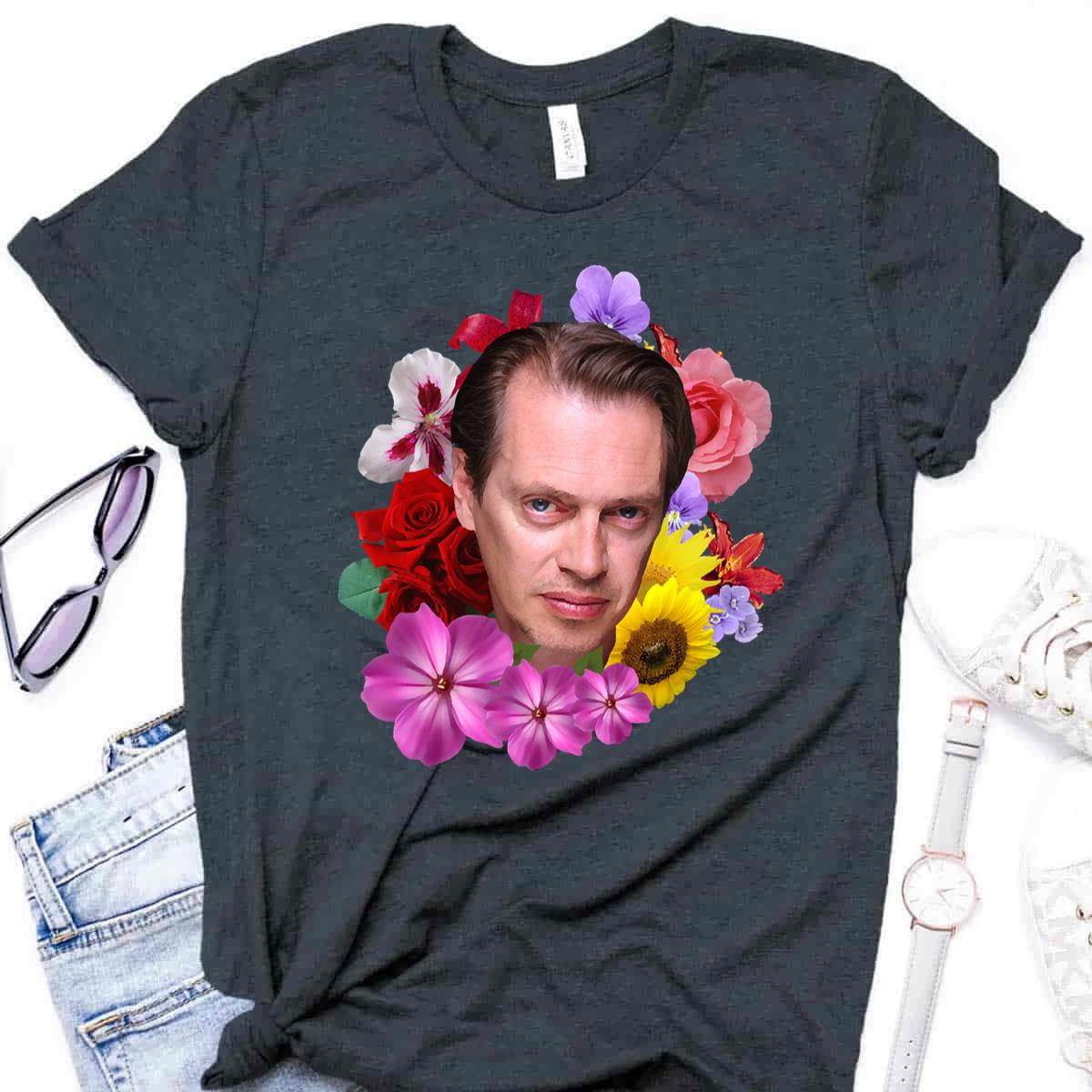 Steve Buscemi Floral Funny T-Shirt