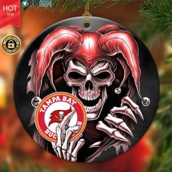 Tampa Bay Buccaneers Flag Nfl Skull Joker Christmas Ceramic Ornament