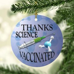 Thanks Science Pro Vax Needle Ative Christmas Ceramic Ornament