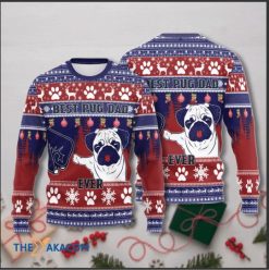 The Best Pug Dad Ever So Cool 3D Christmas Sweater