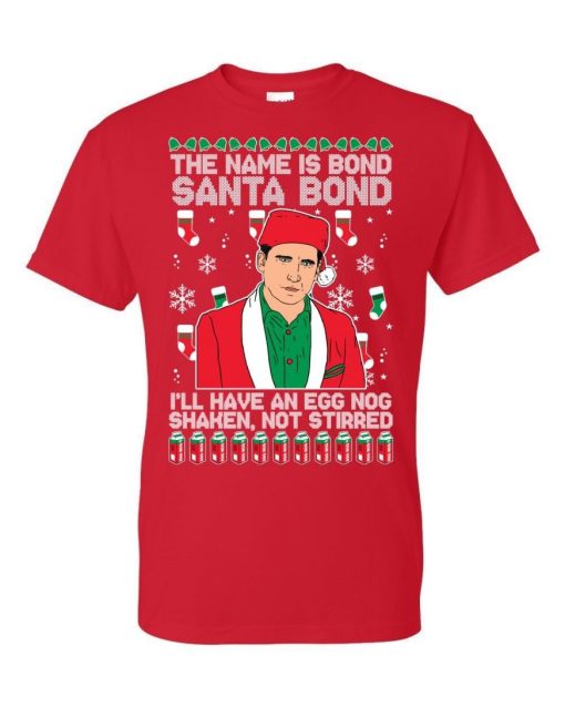 The Office v Michael Scott Eggnog Shaken, Not Stirred Ugly Christmas Sweater