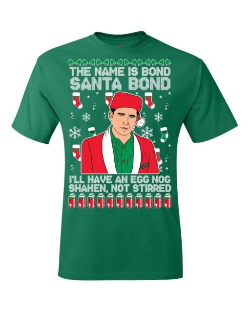 The Office v Michael Scott Eggnog Shaken, Not Stirred Ugly Christmas Sweater