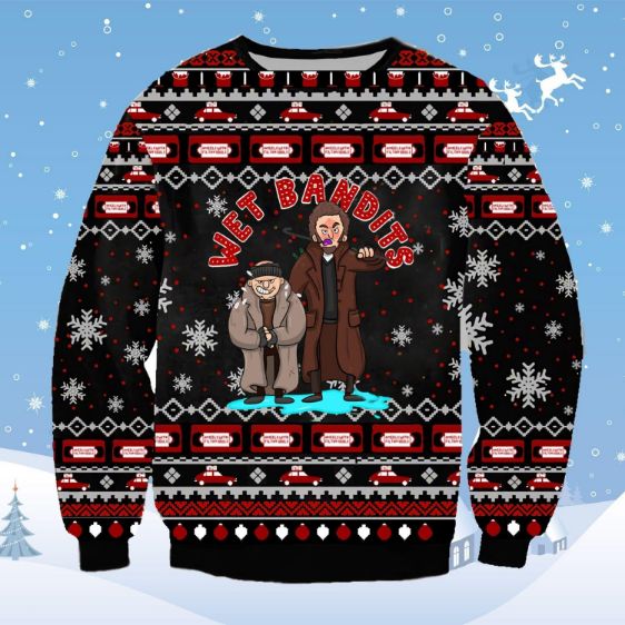 The Wet Bandits Ugly Wool Knitted Christmas Sweater