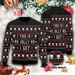 This Is As Jolly As I Get Skull 3D Christmas Sweater