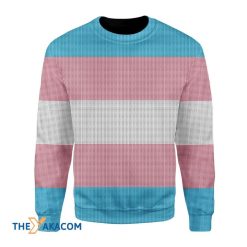 Transgender Flag Awesome Christmas 3D Sweater