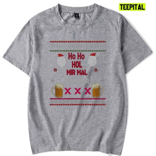 Ugly Christmas Get Me a Beer Santa Black Humor Sweatshirt