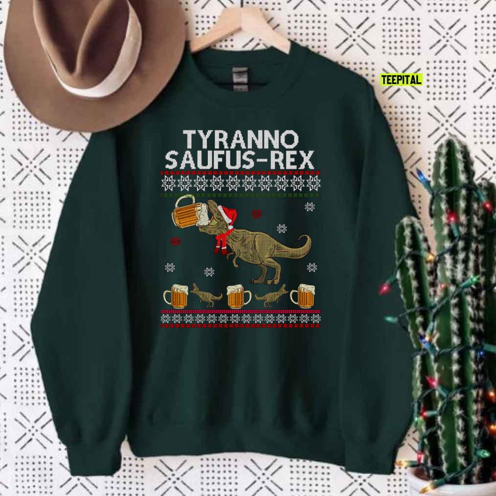 Ugly Christmas Tyranno Saufus Rex Sweatshirt