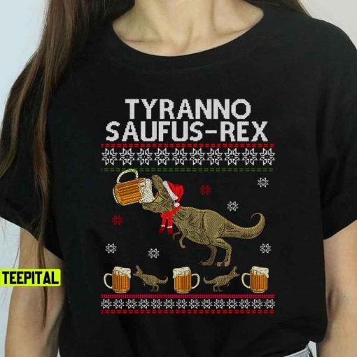 Ugly Christmas Tyranno Saufus Rex Sweatshirt