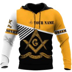 Unisex Hoodie Personalized Name XT Masonic DA