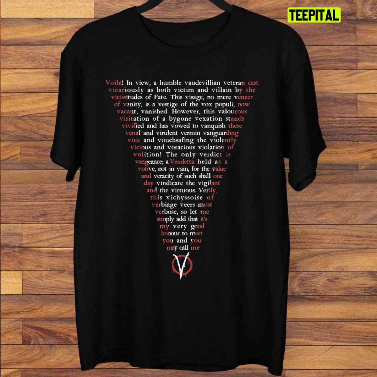 V For Vendetta Who are you T-Shirt