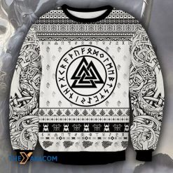 Viking Black And White Christmas Sweater 3D