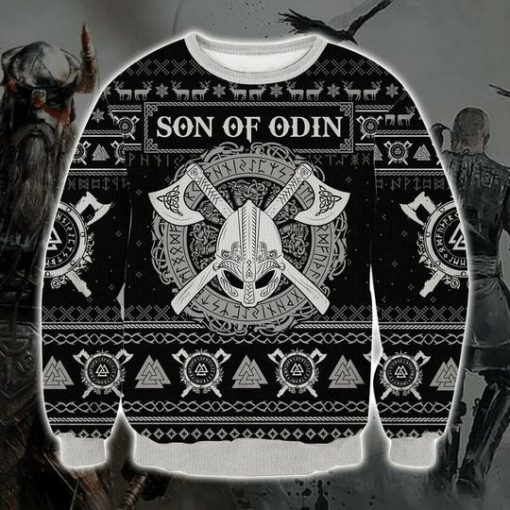 Viking Son Of Odin All Over Printed Xmas Sweater