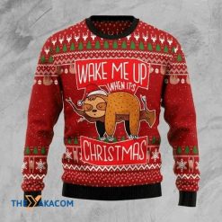 Wake Me Up When It’s Christmas Lazy Sloth And Special 3D Christmas Sweater