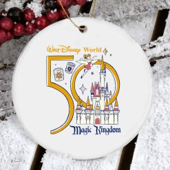 Walt Disney World 50th Anniversary 50th Castle Matching Disney Christmas Ceramic Ornament