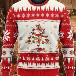 Wine Christmas Tree Sweater Sweatshirt All Over Print
