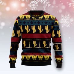 With Amazing Vintage Cactus 3D Christmas Sweater