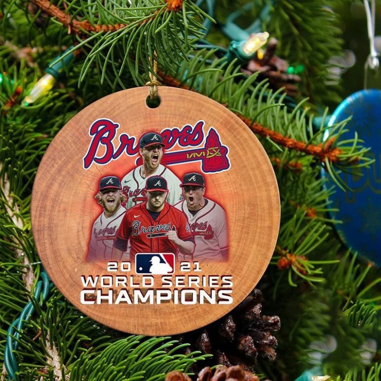 World Series Champions Braves Players Atlanta Baseball Christmas 2021 Ornament