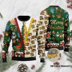 Yellow Big Bus Driver VS Cute Icons 3D Christmas Sweater