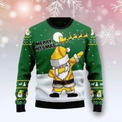 Yellow Santa Clause Merry Hitsmas Christmas Sweater 3D