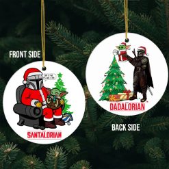 Yoda Dadalorian Holiday Funny Santalorian Christmas Christmas 2021 Ornament