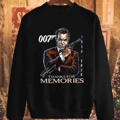 007 Sean Connery 1930 2020 Thank You For The Memories Signature T Shirt Sweatshirt Sweatshirt