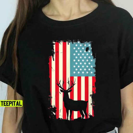 American Deer Hunter Patriotic Unisex T-Shirt