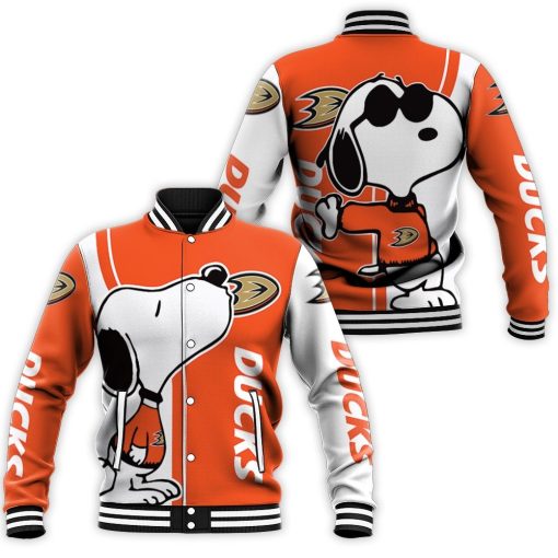 Anaheim Ducks Snoopy Lover 3d Printed Baseball Jacket