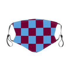 Aston Villa Claret and Blue Checkered Fan Flag Face Mask