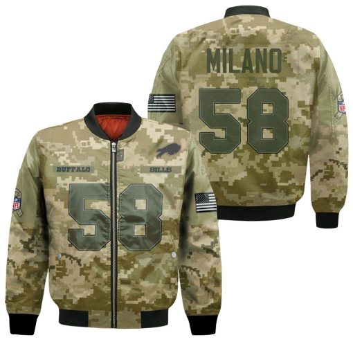 Buffalo Bills Matt Milano #58 Camouflage 3d Designed Allover Gift For Bills Fans Bomber Jacket