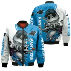 Carolina Panthers Jack Skellington And Zero Bomber Jacket