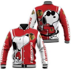 Chicago Blackhawks Snoopy Lover 3d Printed Baseball Jacket