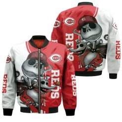 Cincinnati Reds Jack Skellington And Zero Bomber Jacket