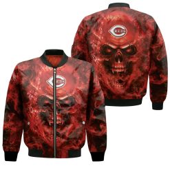 Cincinnati Reds Mlb Fans Skull Bomber Jacket