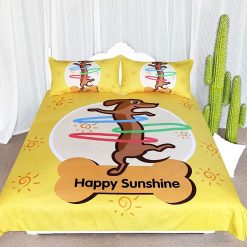Dachshund Dog Happy Sunshine Bedding Set