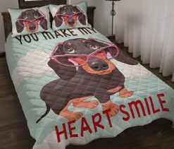 Dachshund Dog You Make My Heart Smile Bedding Set