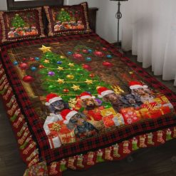 Dachshund Dogs And Christmas Trees Bedding Set