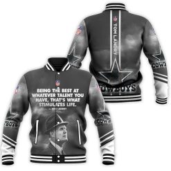 Dallas Cowboys Tom Landry Quote 3d Baseball Jacket