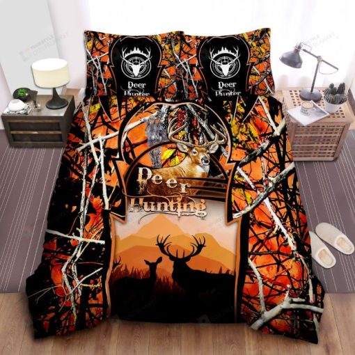 Deer Hunting Orange Bedding Set – Teepital – Everyday New Aesthetic Designs