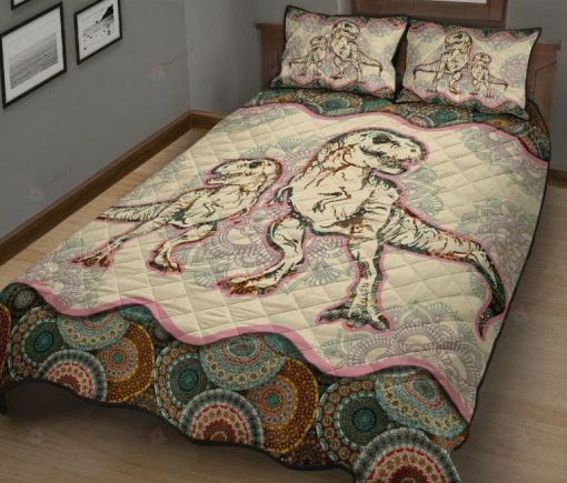 Dinosaur Family Mandala Bedding Set