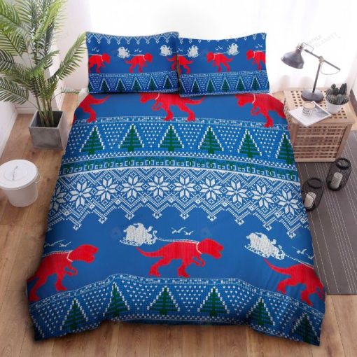 Dinosaur Pulling The Sleigh Bedding Set