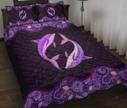 Dolphin Purple Bedding Set