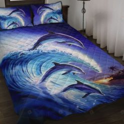Dolphins Riding A Wave Bedding Set