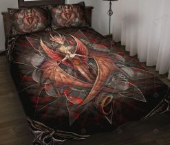 Dragon And Angle Lava Style Bedding Set