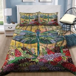 Dragonfly Flower Vintage Bedding Set
